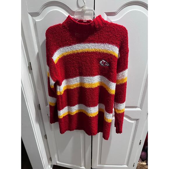 Other - Kansas City Chiefs Gameday Sweater Red Striped NFL Vintage Style Acrylic M